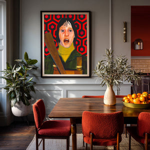 Shelley Duvall Wendy Torrance art print by Caya Crum — framed in a dining room