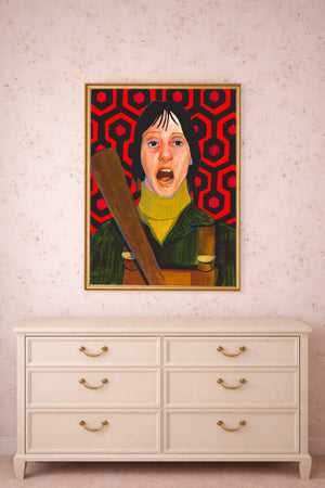 Shelley Duvall Wendy Torrance art print by Caya Crum — framed on a dresser