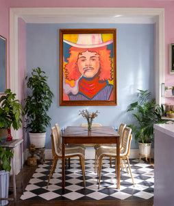 Smoking Cowboy Red Hair Jack Texas Western shown framed by Crum Art