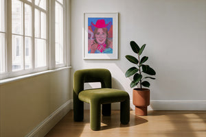 Hanna cowgirl art print by Caya Crum — framed with velvet mat
