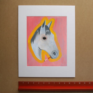 Cowboy & Horse Art Print – White Blaze Western Wall Art | Caya Crum