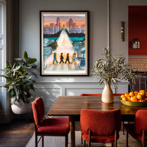 Austin South Congress Beatles shown framed by Crum Art