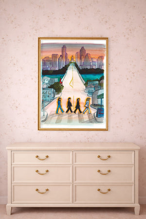 Austin Art - South Congress Beatles Crossing Print | Austin Wall Art  | Caya Crum Art
