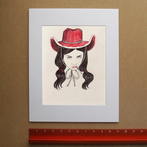 Rodeo Queen Cowgirl Art Print – Red Hat Western Wall Art | Caya Crum