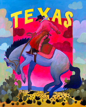 Cowboy Bronc Buster shown framed by Crum Art
