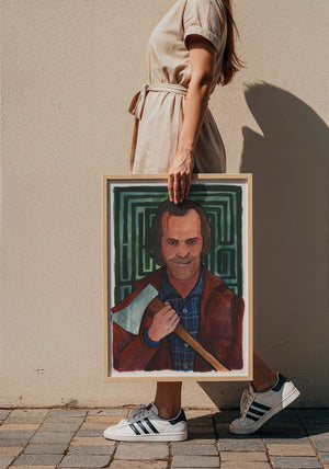 The Shining Jack Nicholson fan art print by Caya Crum — framed with velvet mat