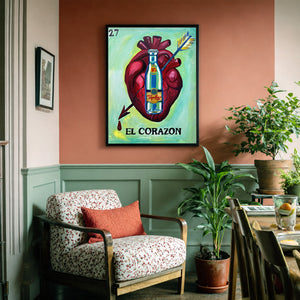Topo Chico Art - Lotería El Corazón Print | Caya Crum Art