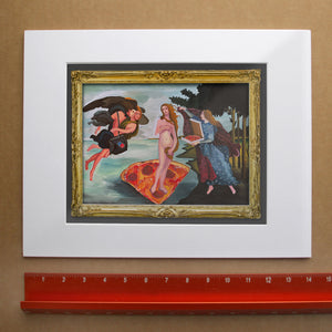 Venus de Milo & Pizza old masters art print by Caya Crum — with white mat