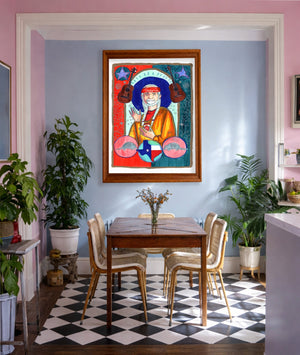 Saint Willie Nelson Texas shown framed by Crum Art