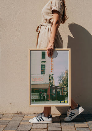 Zabar's NYC art print by Caya Crum — framed with velvet mat