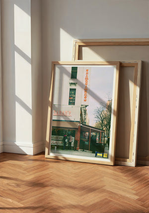 Zabar's NYC art print by Caya Crum — neutral frame room mockup