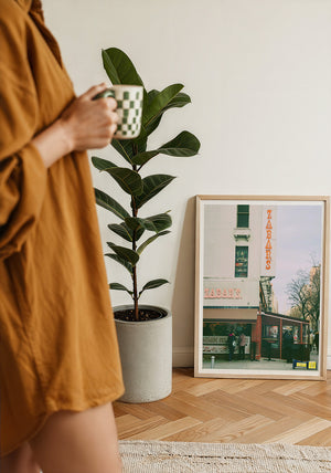 Zabar's NYC art print by Caya Crum — framed with velvet mat