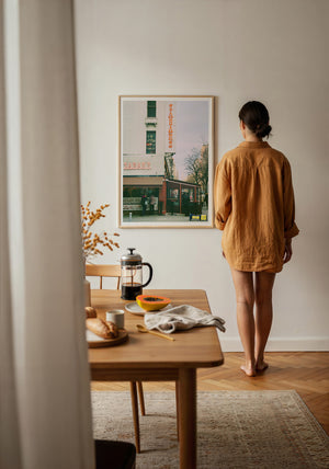 Zabar's NYC art print by Caya Crum — framed with velvet mat
