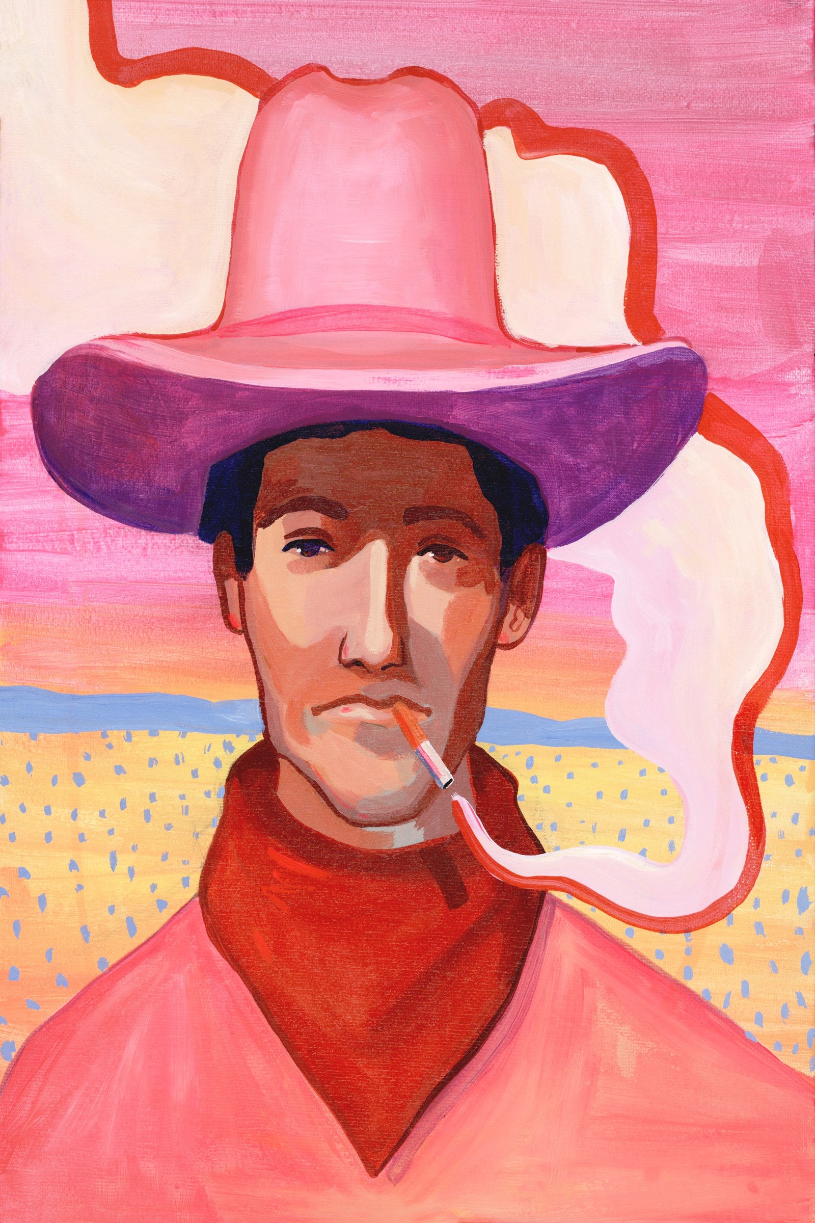 Pink Desert Scene — original painting by Caya Crum