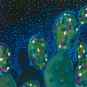 Disco Cactus Pink — original painting by Caya Crum