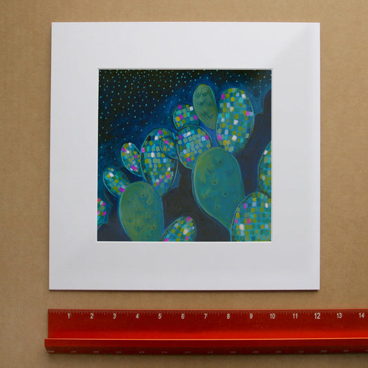 Disco Cactus cactus art print by Caya Crum — framed room mockup