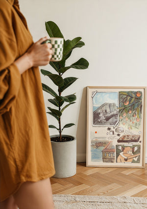 Florence Sketchbook travel art print by Caya Crum — framed with velvet mat
