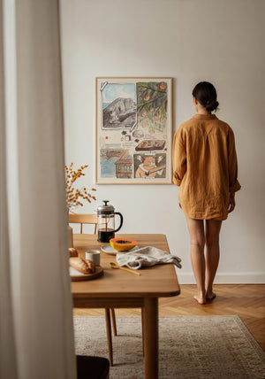 Florence Sketchbook travel art print by Caya Crum — framed with velvet mat
