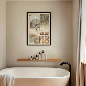 Florence Sketchbook travel art print by Caya Crum — framed vertical room scene