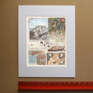Florence Sketchbook travel art print by Caya Crum — framed vertical room scene
