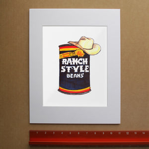 Ranch Style Beans Sketchbook kitchen art print by Caya Crum — framed vertical room scene
