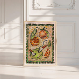 Cigarettes & Oranges Mosaic weirdcore art print by Caya Crum — neutral frame room mockup