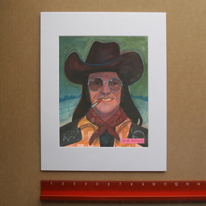 Sir Doug Sahm music wall art print by Caya Crum — framed room mockup