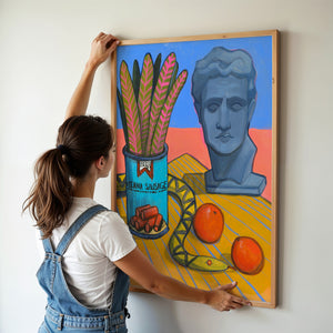 Vienna Sausage Picnic Greco Roman art print by Caya Crum — framed vertical room scene