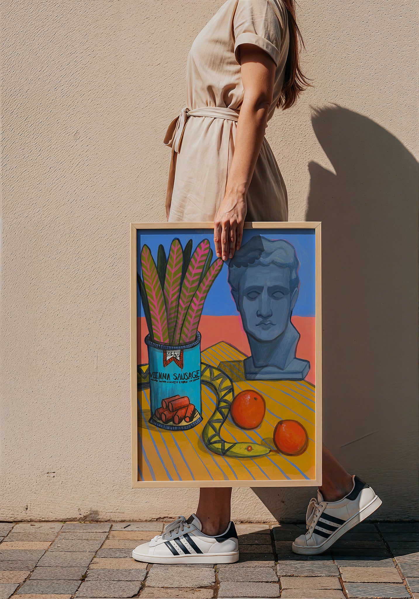Vienna Sausage Picnic Greco Roman art print by Caya Crum — framed with velvet mat