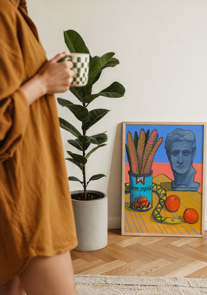 Vienna Sausage Picnic Greco Roman art print by Caya Crum — framed with velvet mat