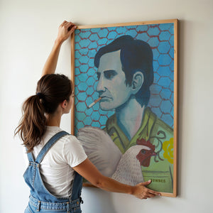 Townes Van Zandt Painting music wall art print by Caya Crum — framed vertical room scene