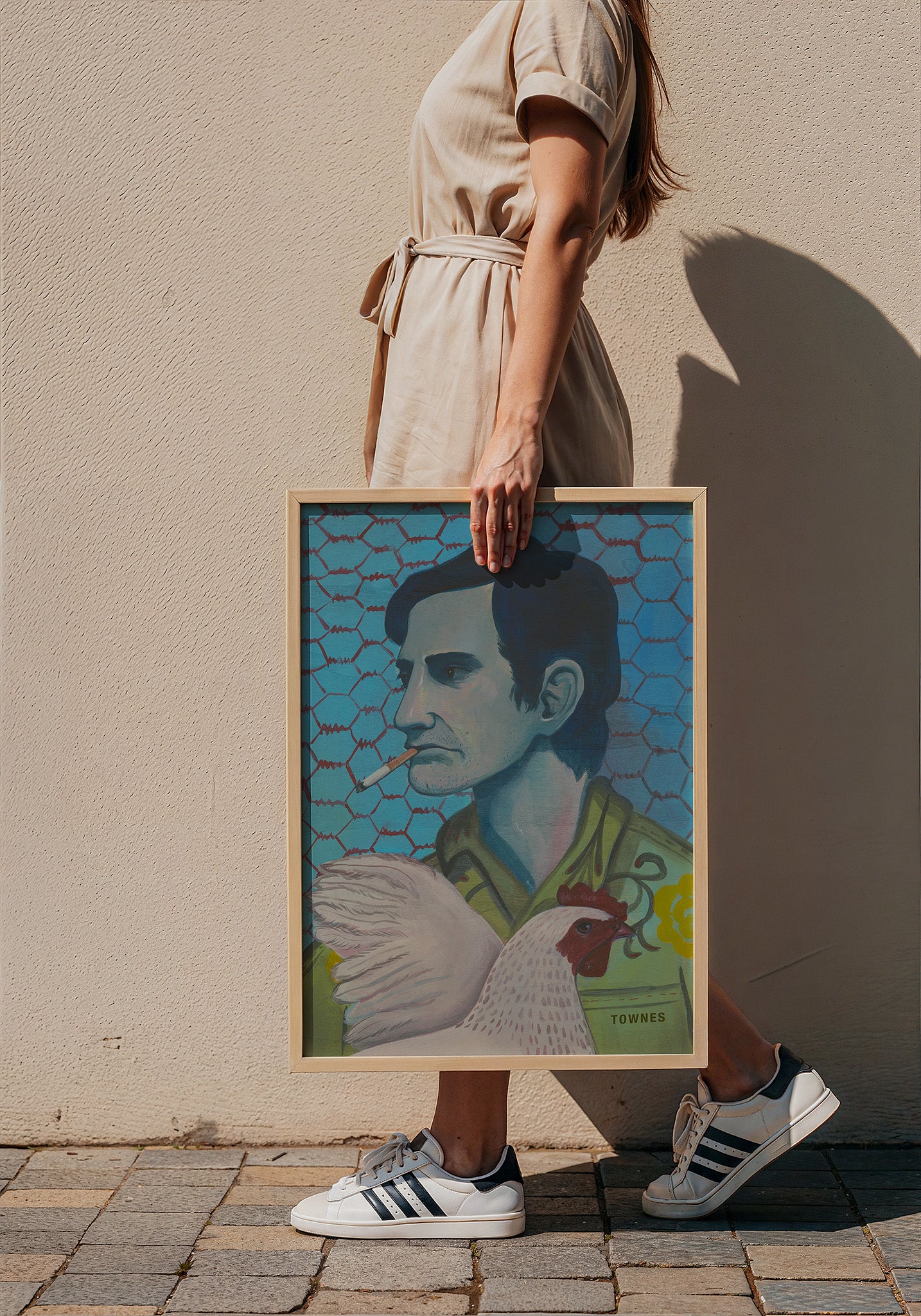 Townes Van Zandt Painting music wall art print by Caya Crum — framed with velvet mat