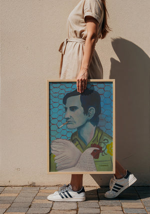 Townes Van Zandt Painting music wall art print by Caya Crum — framed with velvet mat