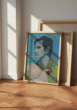 Townes Van Zandt Painting music wall art print by Caya Crum — neutral frame room mockup