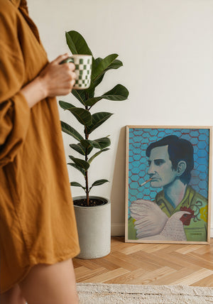 Townes Van Zandt Painting music wall art print by Caya Crum — framed with velvet mat