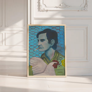 Townes Van Zandt Painting music wall art print by Caya Crum — neutral frame room mockup