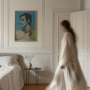 Townes Van Zandt Painting music wall art print by Caya Crum — framed vertical room scene