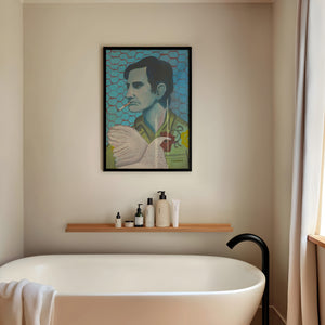 Townes Van Zandt Painting music wall art print by Caya Crum — framed vertical room scene