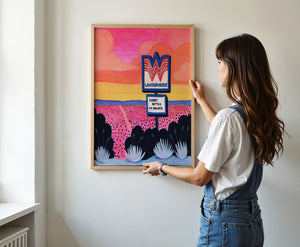 Honey Butter My Biscuits texas art print by Caya Crum — framed vertical room scene