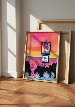 Honey Butter My Biscuits texas art print by Caya Crum — neutral frame room mockup
