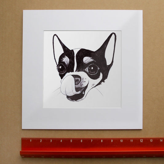 Chihuahua Ink Sketch dog art print by Caya Crum — framed room mockup