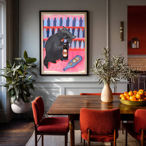 Dr Pepper Neon Raccoon With Dr Pepper shown framed by Crum Art