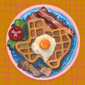 Texas Breakfast Waffle — original painting by Caya Crum