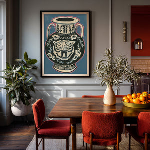 Pop Tiger shown framed by Crum Art