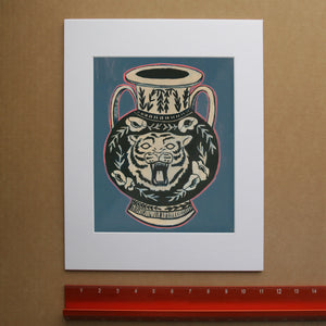Tiger Art Print - Slate Blue