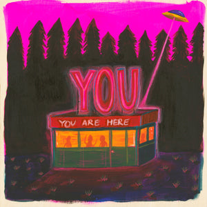 UFO Diner Hot Pink — original painting by Caya Crum