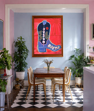 Fort Worth Boot Pink shown framed by Crum Art