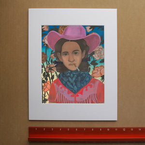 Western Art Prints — Baddie Mattie Smoking Cowgirl Print Renaissance Sunset | Caya Crum
