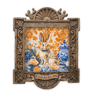 Blue & White Rabbit — one of the 3 prints in The Pasture Set | Crum Art