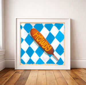 Texas Art Print - Howdy Corn Dog  Pop Art Print | Caya Crum